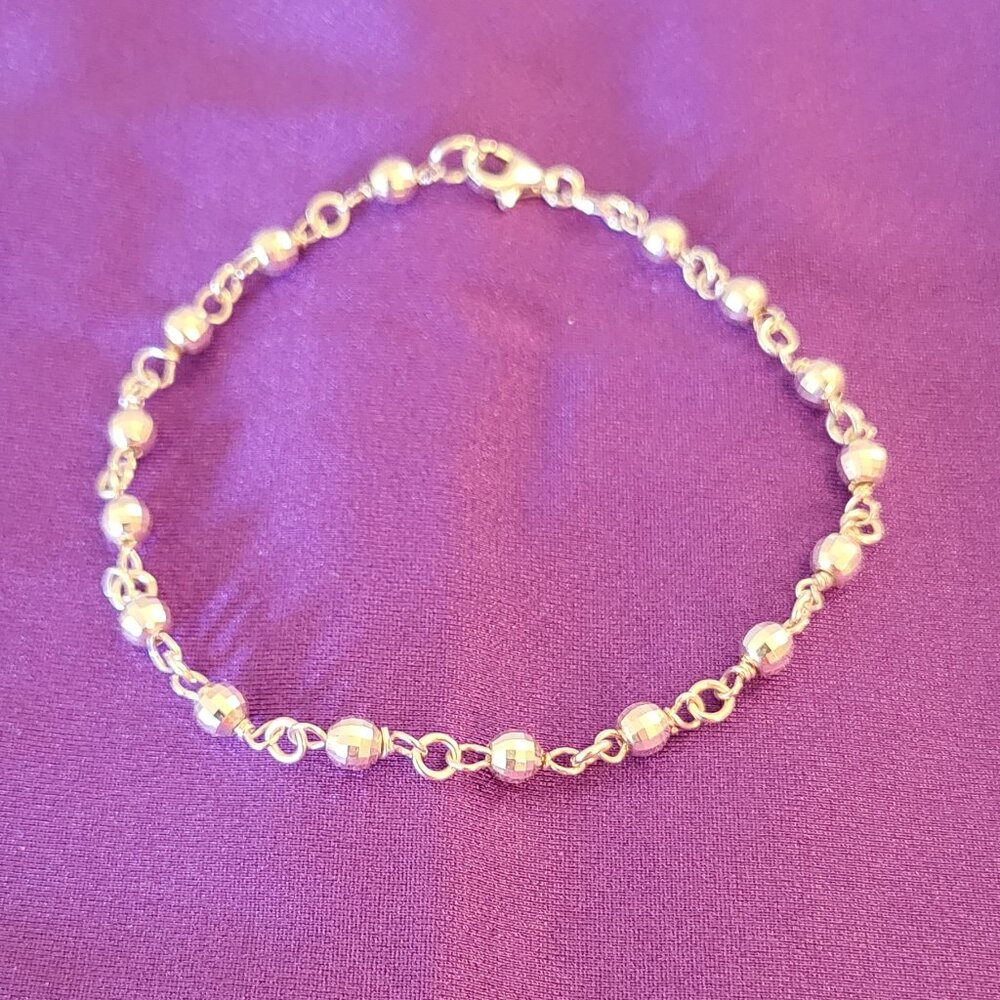 Almost New Sterling Silver Sparkly Ankle Bracelet